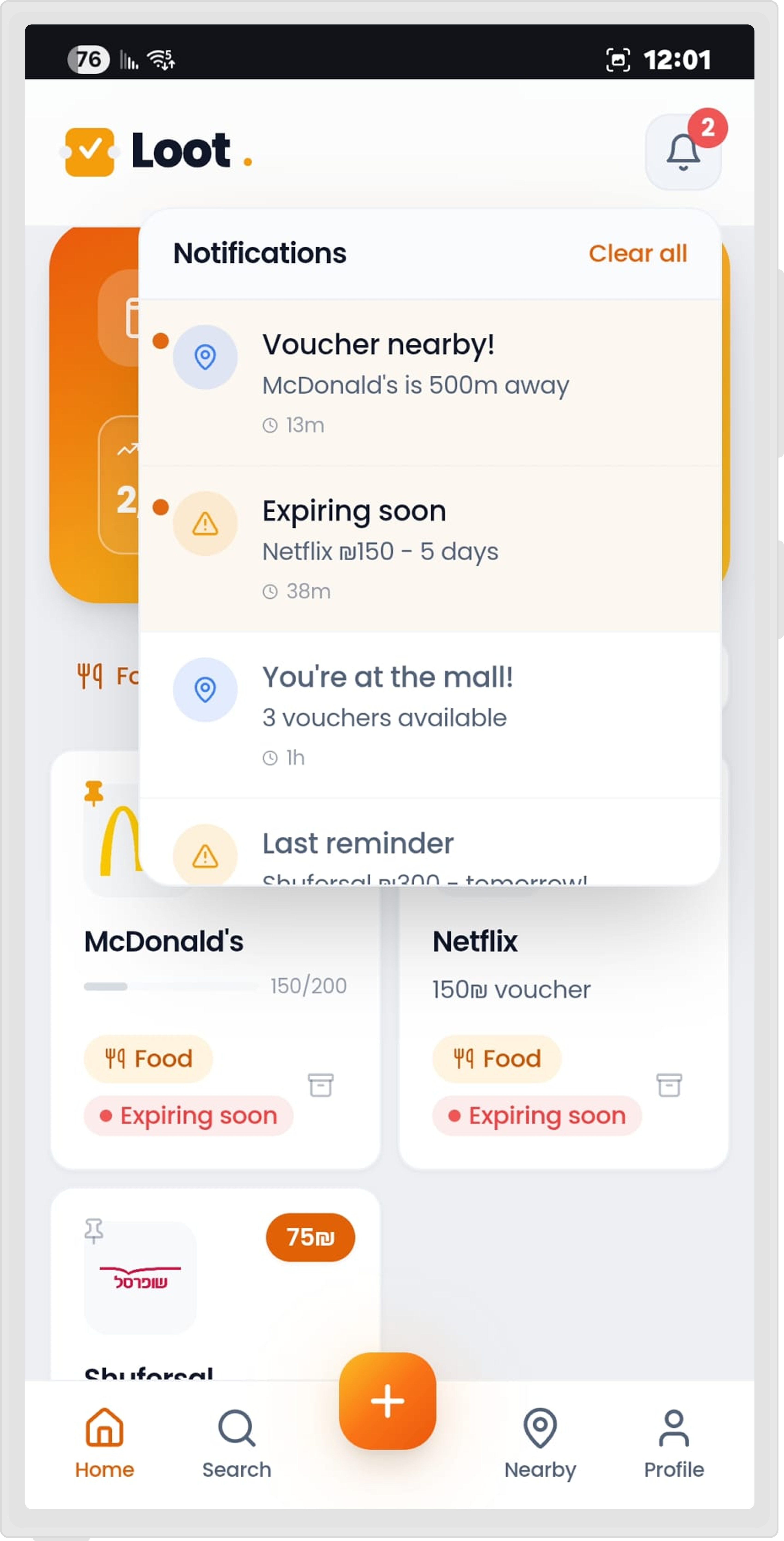 Loot expiry alerts screen helping users redeem vouchers before they lapse
